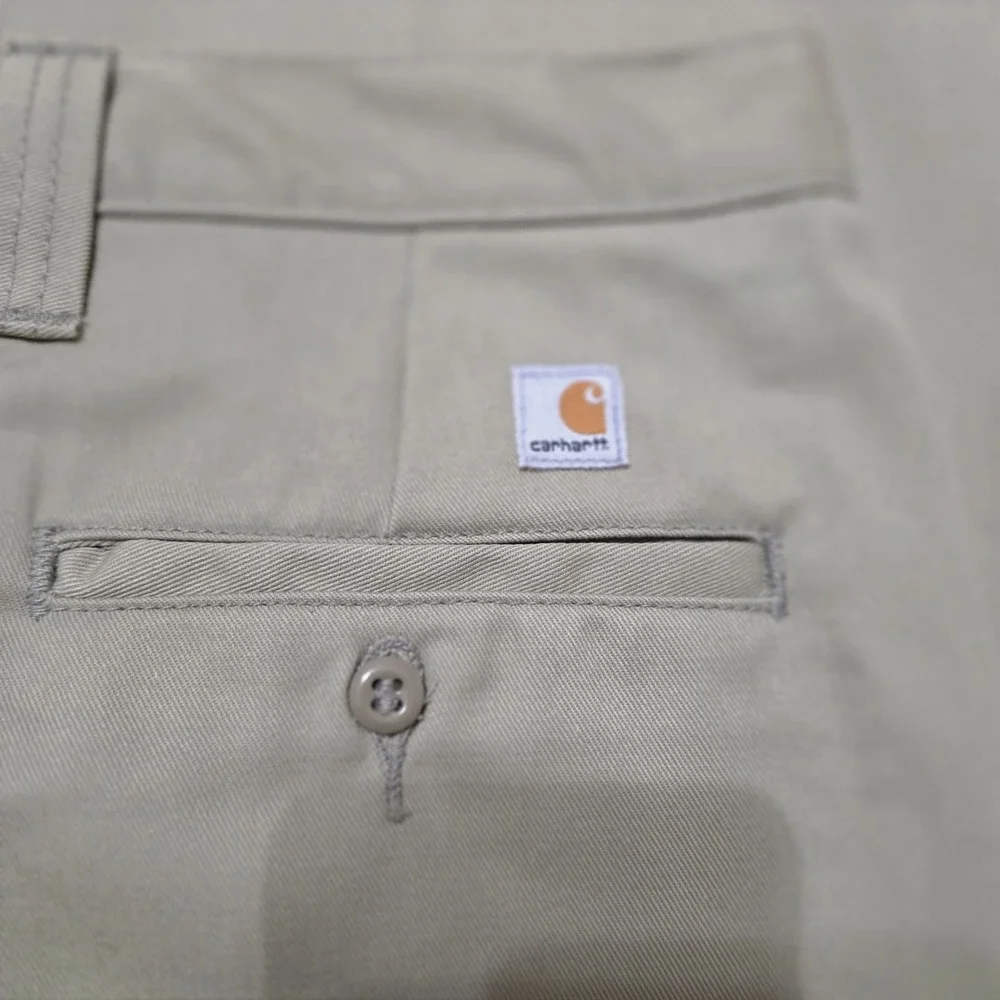 Carhartt Pants 56x32 Mens Khaki Blended Twill Work Chino Straight Leg Flat Front